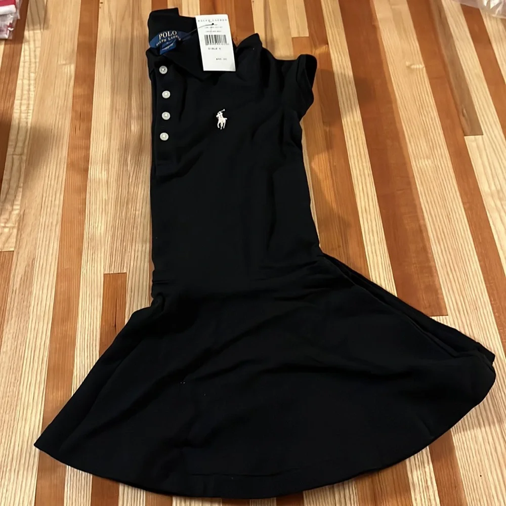 Polo Girls Black Dress Size 5 NEW - Picture 4 of 7